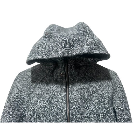 Lululemon Scuba Hoodie Y2K Womens 4 Gray Luminesce Splatter Embroidered Logo - Picture 7 of 16